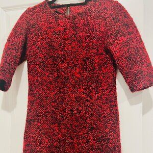 Red Boucle Sheat Dress